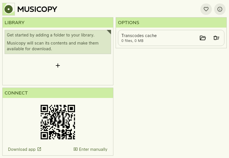 Screenshot of desktop app